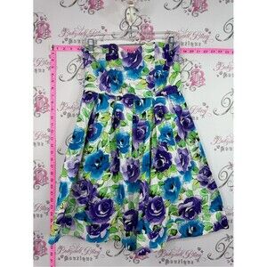 Wildcat dress neon Strapless Floral Party Dress in Blue, Purple & Green